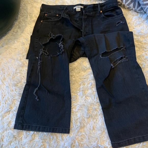 High Waisted Destroyed Crop Flared Jeans - Picture 6 of 9